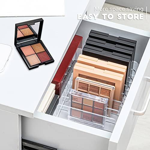 2 Pack Acrylic Makeup Palette Organizer,7 Spaces Plastic Makeup Holder Organizer,Accessories Storage Organizer for Eyeshadow Palettes,Contour Kits,Blush,Clear