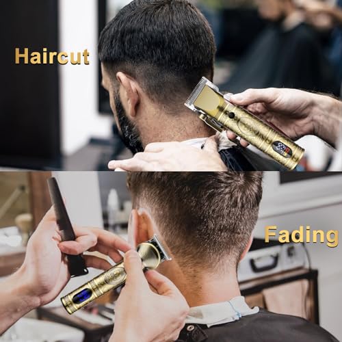 GSKY Hair Clippers for Men Professional, Cordless Clippers for Hair Cutting, Mens Hair Clippers and Trimmer Kit for Barber with LED Display