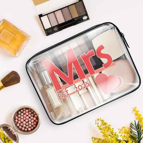 Bridal Shower Gifts for Bride Mrs Makeup Bag Bride to Be Gifts Future Bride Gift 2025 Wedding Gifts for Sister Friends Bestie Bachelorette Party Engagement Gifts Cosmetic Bag Pouch Travel Toiletry Bag