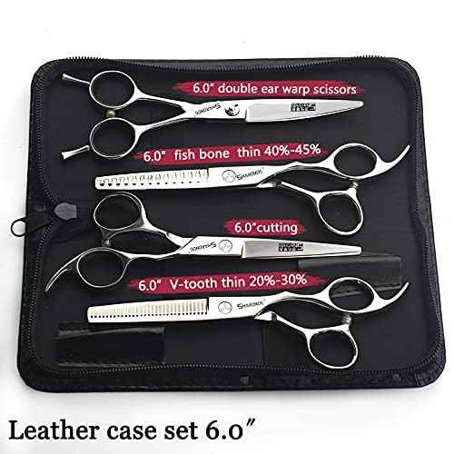 Barber hair scissors, Axemoore professional haircut Cutting Scissors/Shears set- 6", made of Japanese stainless steel, especially (6in-4pc-B)