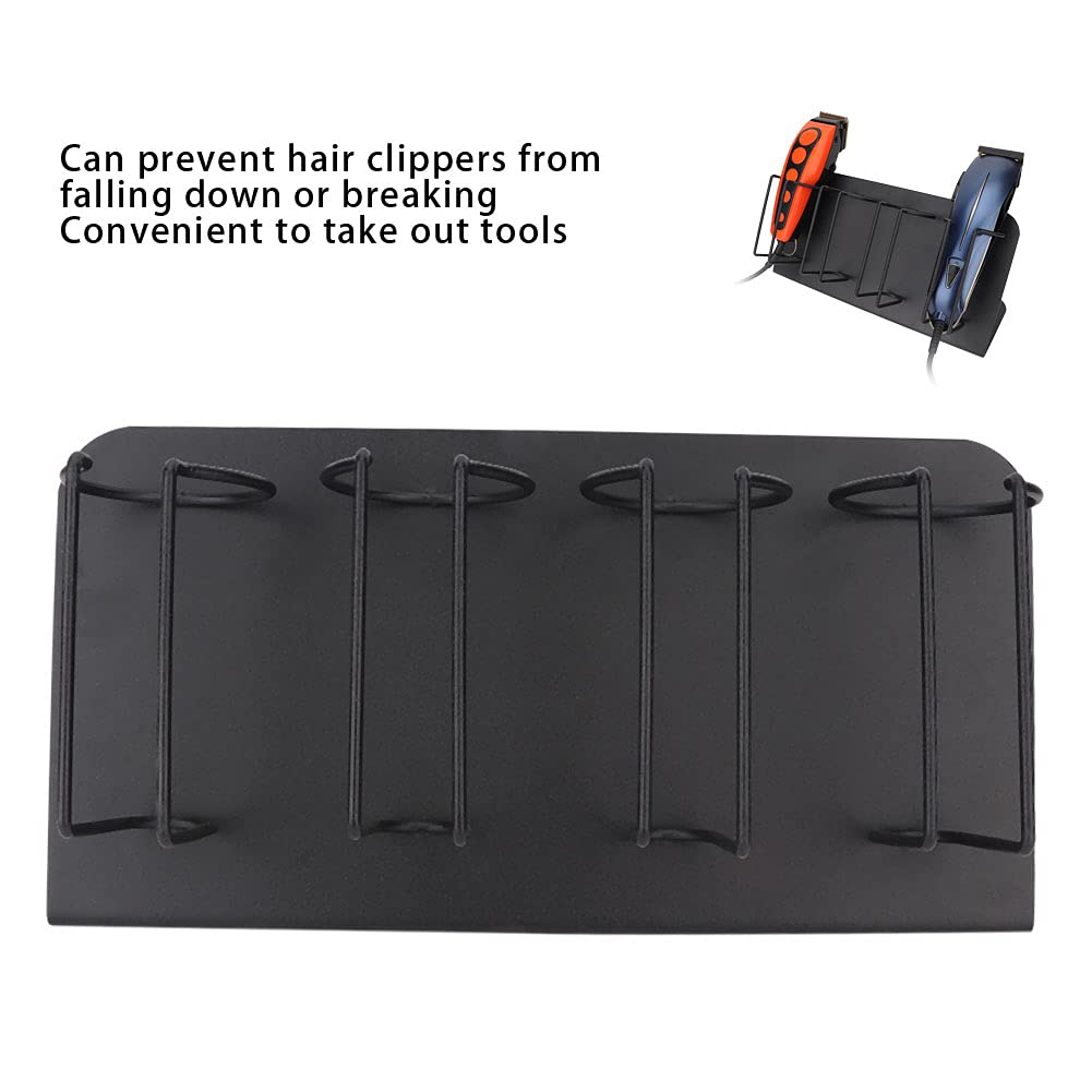 Hair Clipper Holder,Hair Clipper Rack, 4 Slots Stainless Steel Electric Hair Clipper Storage Rack Hair Cutter Trimmer Holder Stand Used for Salon Appliance Rack (Black)