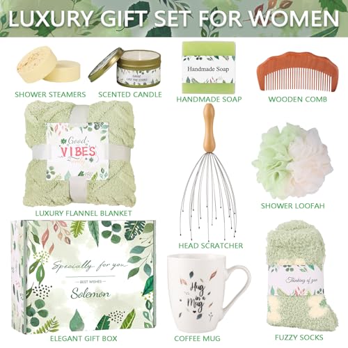Solemon Gift Baskets for Women - Care Package for Women, Mom, Her, Wife, Sisters, Friend, Coworker, Grandma, Thanksgiving, Christmas