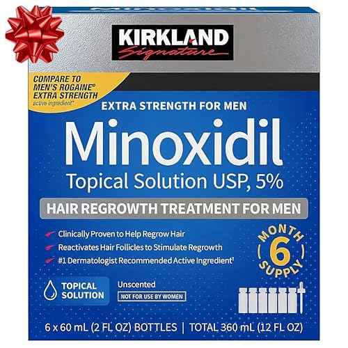 Minoxidil-5% Extra Strength Hair Regrowth for Men, 6 Month Supply