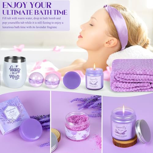 Get Well Soon Gifts Baskets for Women Self Care Gifts, 12pcs Happy Birthday Gift Basket for Women Unique Gifts Set Ideas Relaxing Birthday Box w/Blanket for Her Mom Best Friends Female Sister