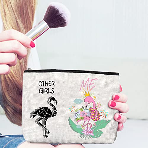 HnoonZ Teenage Girls Gifts,Christmas Gifts for Teenage Girls,Girls Zipper Makeup Bag Cosmetic Pouch,Teenage Girls Travel Toiletry Pouch Organizer Bag,Girls Mini Compact Mirror