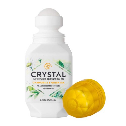 Crystal Mineral Deodorant Roll-On, Chamomile & Green Tea, 2.25 fl oz (Pack of 12)