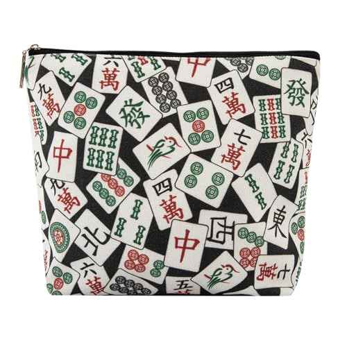 Degpum Mahjong Makeup Bag Women's Zippered Bag for Purse,Mahjong Lover Gift Gambling Gifts for Grandma Aunt Mom Sister Friend for Birthday Christmas Retirement Thanksgiving Gifts