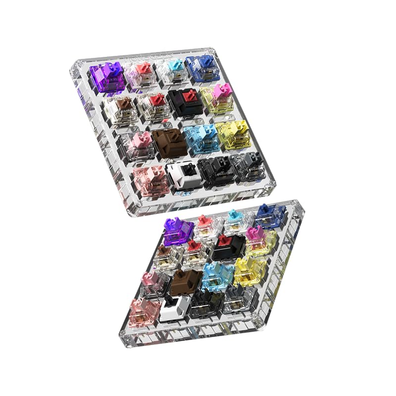 Akko 16-Key Switch Tester Mechanical Keyboards Acrylic Testing Tool Mechanical Keyboard Switches with Dust-Proof Cover