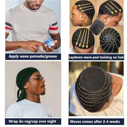 Crown Patch for Waves With Laydown 360 Wave Pad,Rapid Waver's Crown Compression Patches Hair Care Set For Black Men,Used together with Wave Cap.