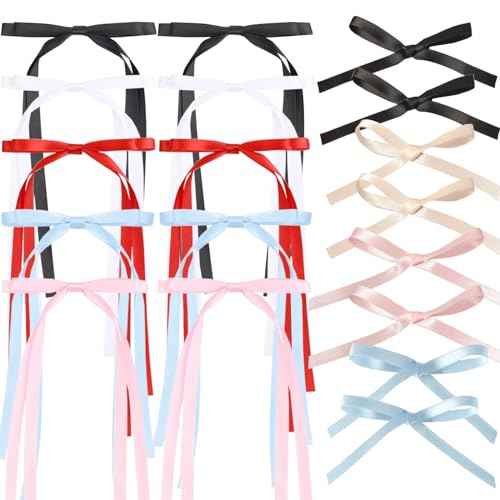 18 PCS Hair Accessories Set - Bowknot Clips with Long Tassels, Satin Ribbon Claws for Girls and Women's Hair Design
