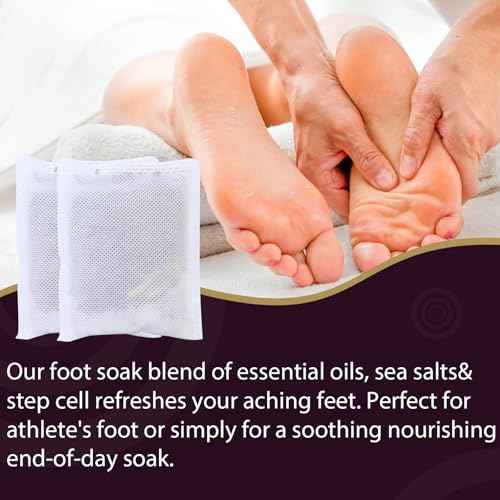 10Pack Foot Soak with Epsom Salt, Epsom Salts for Soaking,Dead Sea Salt Soothes Tired Feet, Odor Scent, Spa Pedicure Care Foot Soaking, with feet scrubber