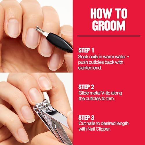 Revlon Cuticle Trimmer With Cap, High Precision V-Tip and Comfortable Grip for Gentle and Easy Trimming, 1 Count