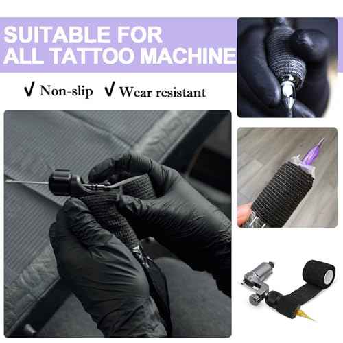 9pcs Tattoo Bandage Wrap - Usiriy 2" x 5 Yards Elastic Breathable Cohesive Bandage Wrap Rolls Tattoo-Machine Tattoo Grip Tapes Vet Wrap Athletic Tapes