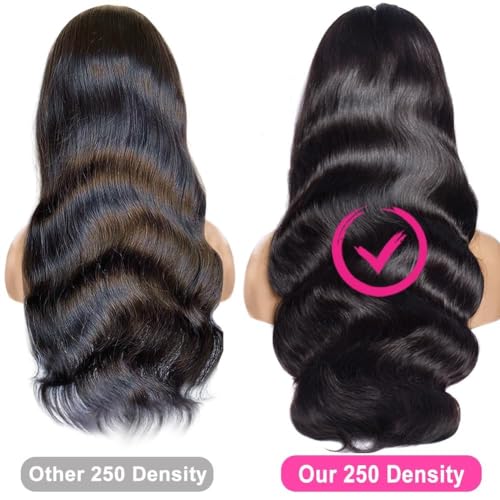250 density human hair wig 13x4 HD Lace Front Wigs Pre Plucked glueless wig human hair Body Wave Wigs Human Hair For Black Women Frontal Wigs Human Hair wigs Bleached Knots 18 Inch