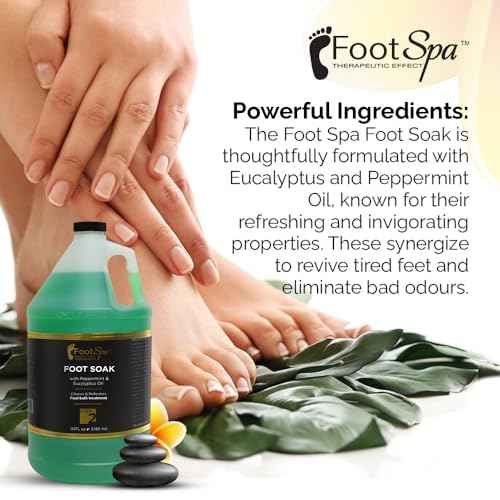 FOOT SPA - Foot Soak - Cleanses, Softens, and Refreshes - Made With Eucalyptus & Peppermint Oil - 128 Oz Gallon - Bulk, Refill Gallon