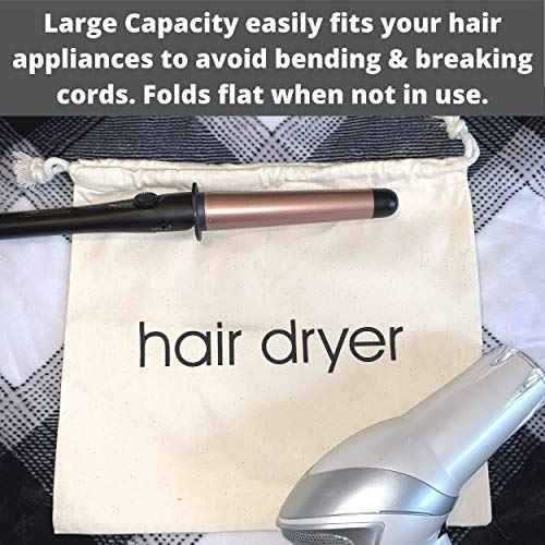 Hair Dryer Bags by Radiant Complex: Perfect for travel, and safe storage of any hair dryer, curling iron, straightener, brush or makeup bag. Convenient 12.25" x 13.25" size fits any hair accessory.