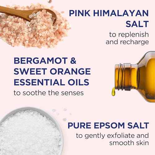 Dr Teal's Pink Himalayan Salt Body Scrub, Restore & Replenish with Pure Epsom Salt & Essential Oils, 16 oz (Pack of 3)