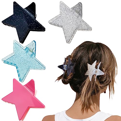 4 PACK Sparkling Hair Claws Clips - Fashionable Styling Accessories and Gift for Women and Girls