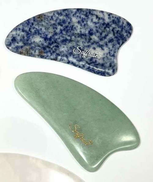 SaffroseLA Handmade Saffron Skincare Gift Set, 5pc including Saffron Soap, Bamboo Soap Dish, Saffron Scrub, Saffron & Rose Facial Toner, Facial Oil, & Gua Sha