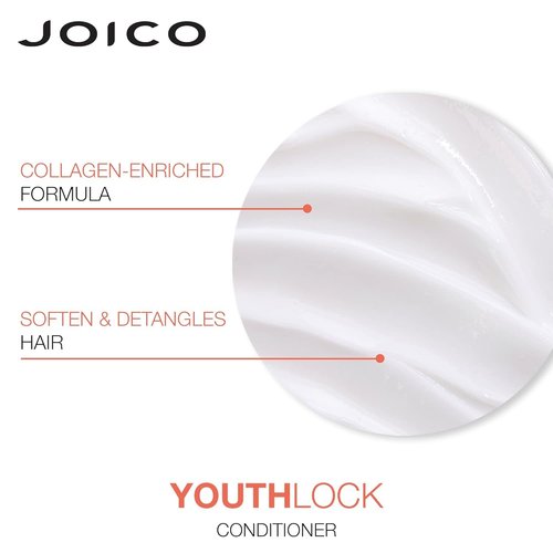 YouthLock Shampoo & Conditioner Set Formulated with Collagen | Youthful Body & Bounce | Reduce Breakage & Frizz | Free of SLS/SLES Sulfates | 33.8 Fl Oz (Pack of 2)
