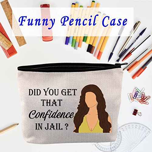 LEVLO Housewives Jail Gifts Did You Get That Confidence In Jail Makeup Bags Housewives Party Travel Bags Mother Gifts£¨Confidence In Jail£©