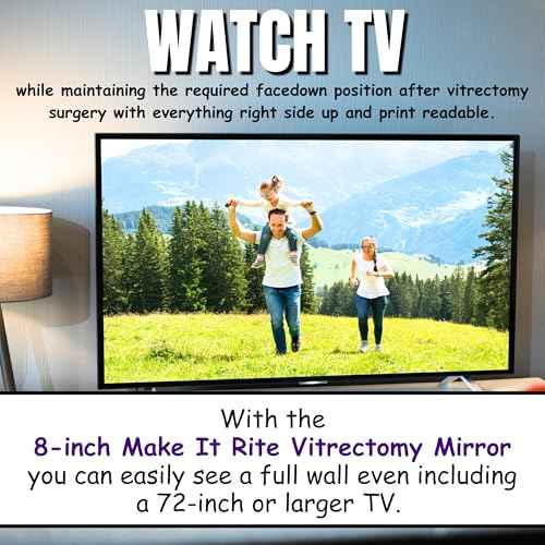 8" Wide 2-Way Make It Rite Mirror for Face Down Vitrectomy Eyesight and Proning Lung Recovery | Easy to Watch TV During Face Down Recovery