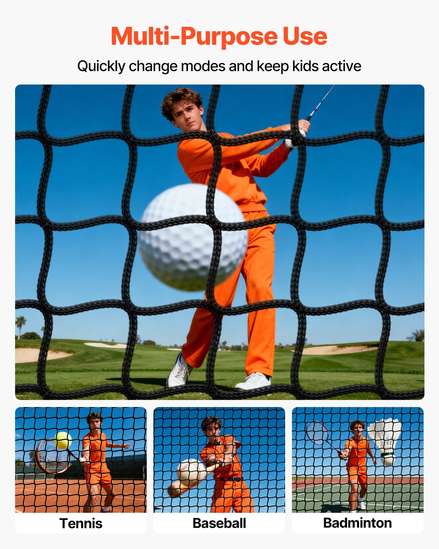 Golf Practice Net 10x10x10 ft with Targets for Indoor Outdoor Training