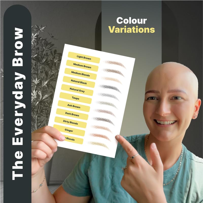 My Two Brows 100 Pairs Medium Brown Temporary Eyebrow Tattoos, Waterproof and Smudge-Proof Medium Everyday Style Realistic Eyebrow Sticker for Men & Women, Easy to Apply, Won't Work on Existing Brows