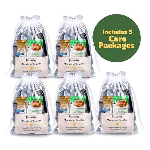 Homeless Care Package (5 Count) ? Complete Hygiene Kits for Homeless Includes Food, Socks, First Aid and Personal Care Items ? Ideal Homeless Blessing Bag for Outreach and Charity