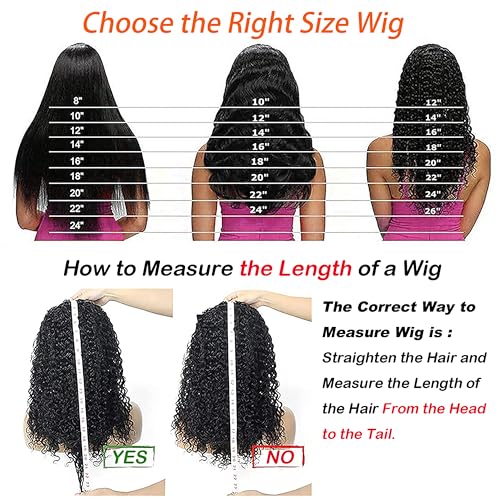 JCL Glueless Wigs Human Hair Pre Plucked Pre Cut 10 Inch Curly Human Hair Wig 4x4 HD Lace Closure Wigs Glueless Wear and Go Bob Wig Human Hair for Black Women Deep Wave Lace Front Wigs