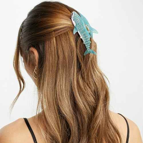Whale Shark Hair Clips, Cute Ocean Sea Animal Hair Claw Clip for Women Girls, Acetate Nautical Marine Hair Accessories Gift