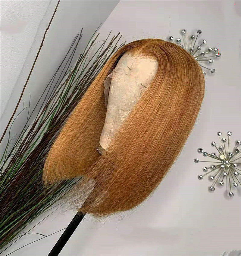 Lace Front Blonde Human Hair Wig - Natural Style, 8-28 Inch Options