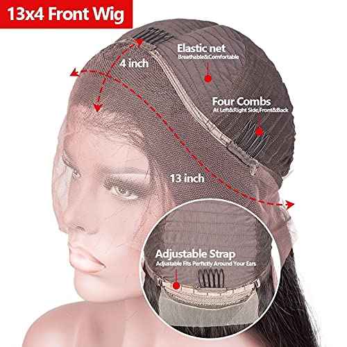 afsisterwig 99J Burgundy Wine Red Silky Straight Transparent 13x4 Lace Front Brazilian Human Hair Wigs Pre Plucked Remy Hair 180% Virgin Hair Wigs (20inch, 13X4 lace Front)