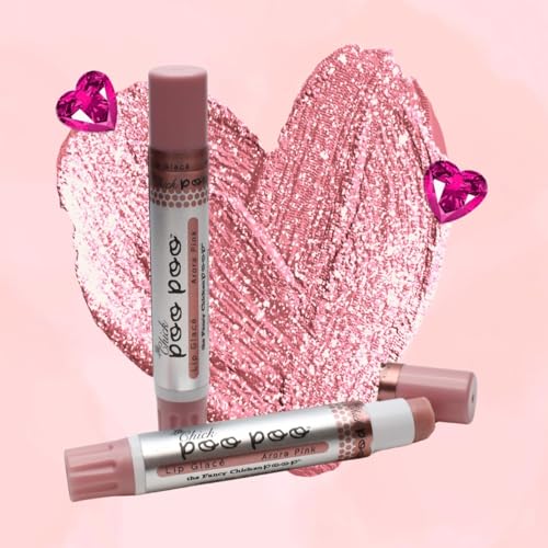 100% Natural Moisturizing Lip Gloss, La Chick Poo Poo Lip Shimmer with Mineral Coloring, Combo (Mauve, Nude, Pink), 3-Tubes