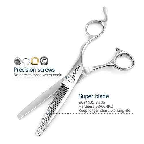 Barber Scissors Set 6 Inch Hair Scissors Set Hair Shear Professional Haircut Shears Hairdresser Thinning Shears 440C Kinsaro