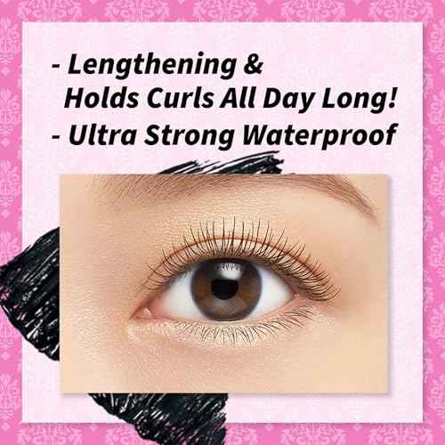 HEROINE MAKE by KISSME Waterproof Mascara Black | Tubing Mascara Volume and Length by Defining Fiber for Long and Curl Eye Makeup for Women, Made in Japan, Black, 1 EA