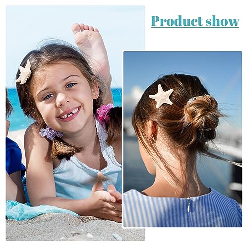 6Pcs Starfish Hair Clips, Resin Cute Beach Sea Hair Barrettes Pins, Mermaid Headpiece Hair Alligator Clips for Women Girls Hair Accessories Birthday Gift