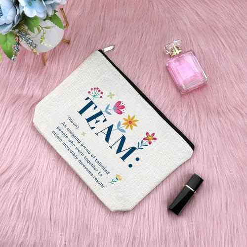 Team Gifts for Women Makeup Bag Team Definition Cosmetic Bag for Coworkers Inspirational Office Gifts for Colleague Funny Birthday Retirement Appreciation Thank You Presents for Teammate Travel Pouch