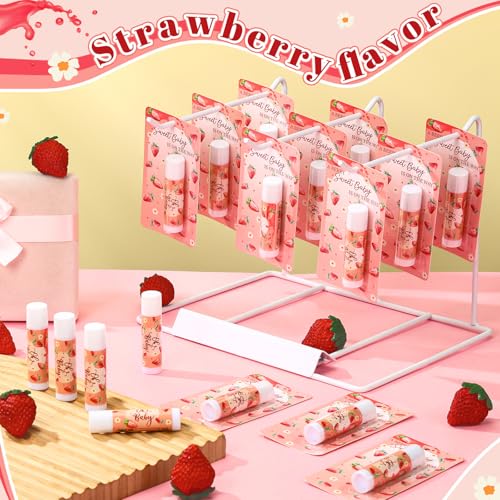30 Pack Christmas Sweet Strawberry Baby Shower Games Prizes Party Gifts Bulk Lip Balms Favors for Winners Adults Guests Gender Reveal Favors Decorations Baby Shower Souvenirs Stocking Stuffers