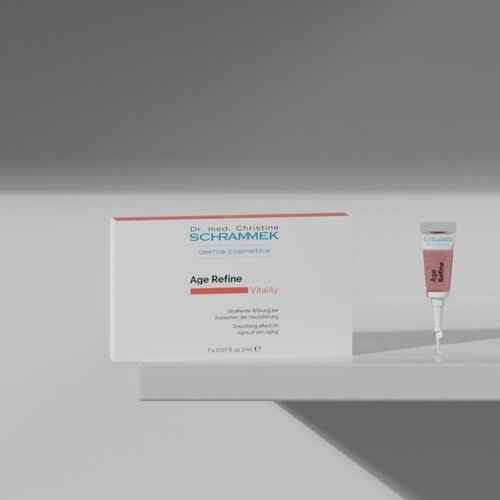 Age Refine Ampoules (7 x 0.07 fl oz) – Anti-Aging Care for Mature & Tired Skin – With Hyaluronic Acid, Silica & Isoflavones – Firms & Smooths – Boosts Vitality – Dr. Schrammek