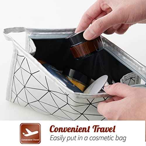 1oz Glass Jar with Lid, Hoa Kinh 25Pack Amber Round Containers Cosmetic Glass Jars with Inner Liners and Black Lids Travel Jars for Storing Lip and Body Scrub, Lotion, Body Butter, Bath Salts, Liquid