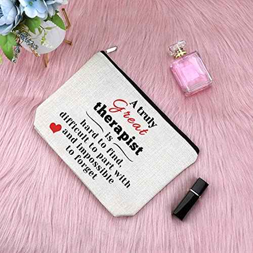 Sfodiary Therapist Appreciation Gift Makeup Bag Psychology Therapist Cosmetic Bag Speech Therapy Gift for Women Travel Cosmetic Pouch Birthday Christmas Thanksgiving Present