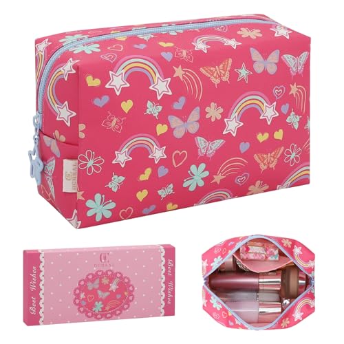 Small Travel Makeup Bag, Birthday Gifts for for Girls 4 5 6 7 8 9 10 11 12 13 14 15 16 Years Old, Cute Cosmetic Bag Make Up Pouch Organizer Toiletry Bag, Gift Trendy Stuff for Teen Teen Girl Friend