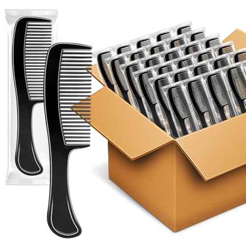 HOFASON 20 Pcs Bulk Hair Combs Individually Wrapped for Women, Kids, Men Beard, Professional Wide Tooth Comb for Hair Styling, Travel, Homeless, Hotel, Shelter, Nursing Home and Church (Black)