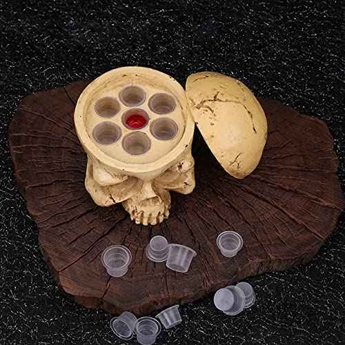 Skull Tattoo Ink Cup Holder - Yangna Skull Head Tattoo Ink Cap Holder 7 Holes Stand Hard Resin Pigment Cap Holder