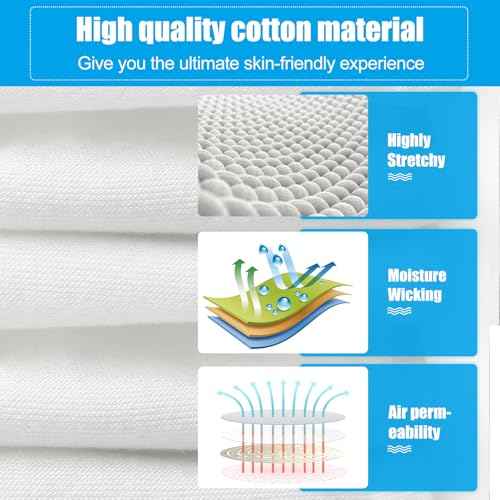 4 Pairs White Gloves, Breathable Cotton Gloves for Dry Hands Sleeping, Washable Eczema Moisturizing Glove Overnight for Women Men, Halloween Wedding Costume Work Glove for Serving Inspection