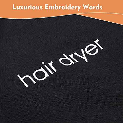 Hair Dryer Bags Drawstring Bag Container Hairdryer Bag for travel bathroom (Black)