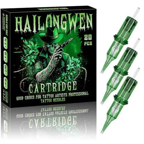 1003RL Tattoo Cartridge Needles 20Pcs #10 Bugpin 3 Round Liner with Membrane Safety Cartridges Disposable Tattoo Supplies for Wireless Tattoo Machine & Pro Tattoo Artists & Beginners