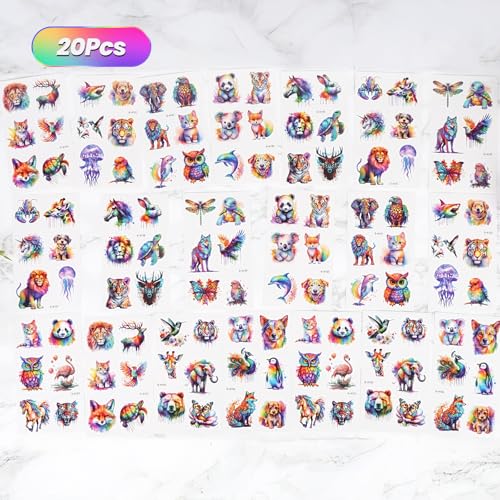 120PCS Temporary Tattoos for Kids, Cute Animal Temporary Tattoos for Boys Girls, Fake Tattoos Stickers for Birthday Party Gifts, Home Activity, Class Prizes, Carnival Rewards