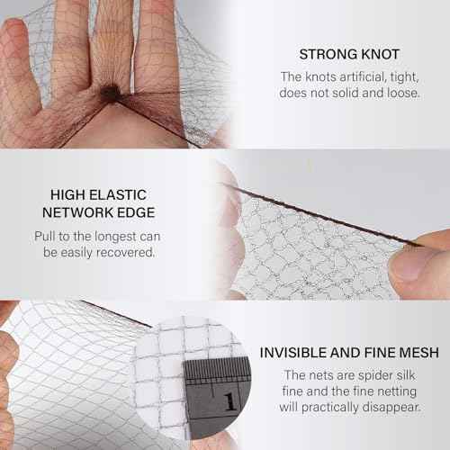 100Pcs Brown Hair Nets for Women, 20 Inches 50cm Hair Net Comfortable Invisible Long Lasting Elastic Lightweight Hair Nets for Ballet Bun Girls and Women Men (100Pcs,Brown)